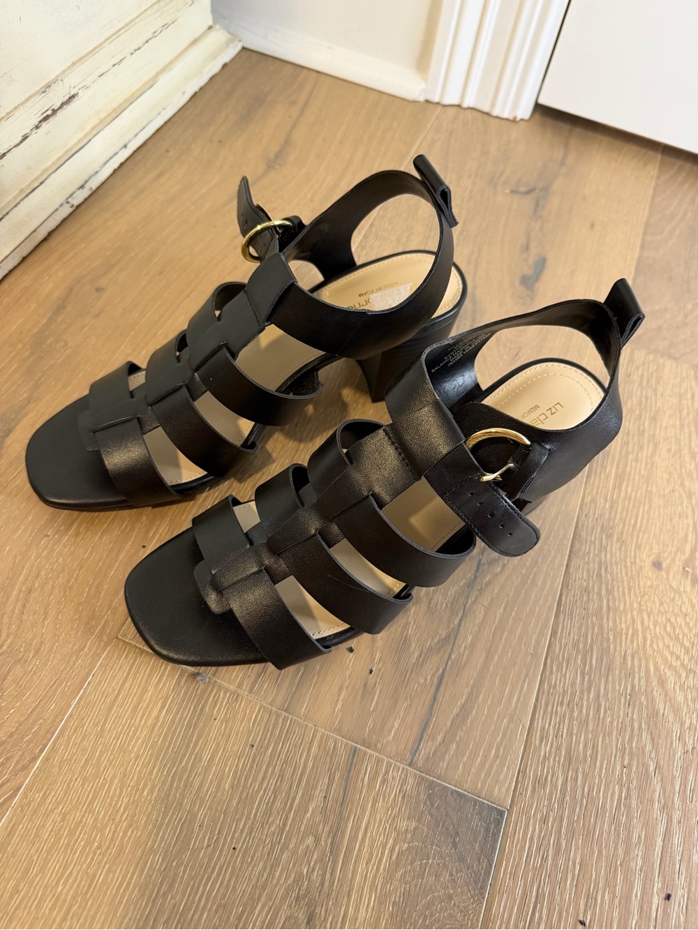Liz Claiborne Black Strappy Gladiator Block Heels